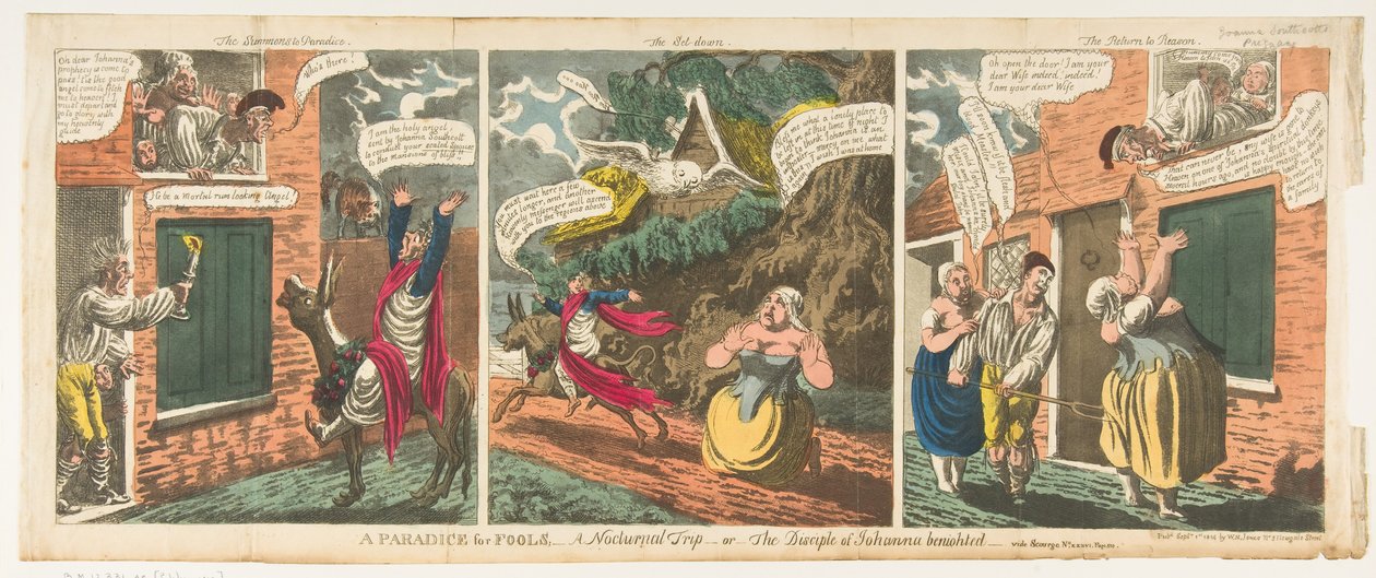 Et paradis [sic] for Fools-A Nocturnal Trip-eller-The Disciple of Johanna benigh..., 1. september 1814. av Charles Williams
