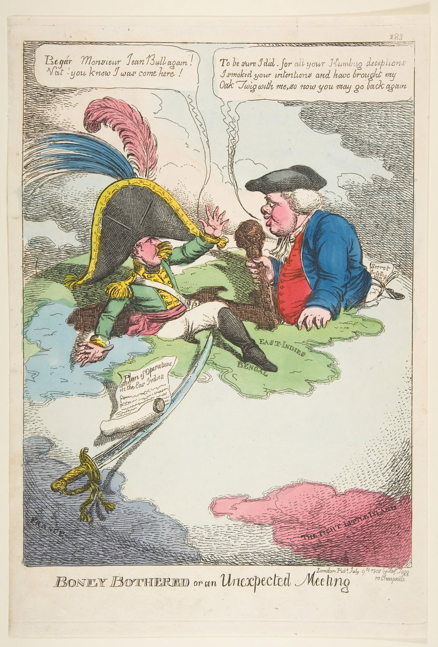 Boney Bothered eller et uventet møte, 9. juli 1808. av Charles Williams