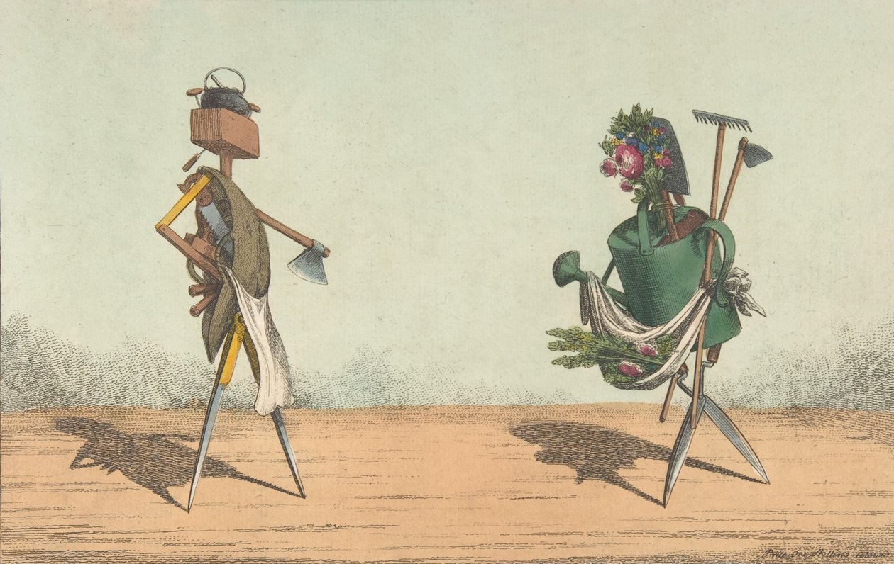 Implementer Animated, Pl. 1, dedikert til snekkere og gartnere i Storbritannia, 1811. av Charles Williams