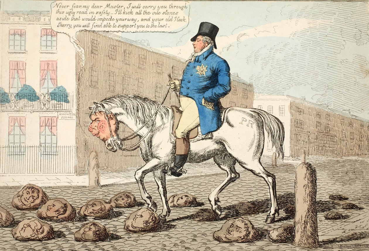 The Regents Hack, pub. 1812 (håndfarget gravering) av Charles Williams