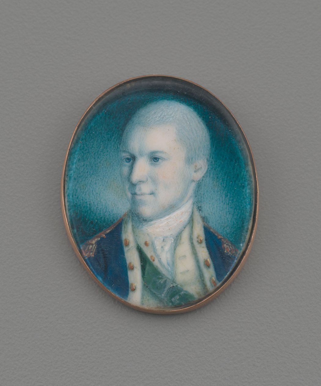 Oberstløytnant Alexander Hamilton, 1777 (wc på elfenben) av Charles Willson Peale