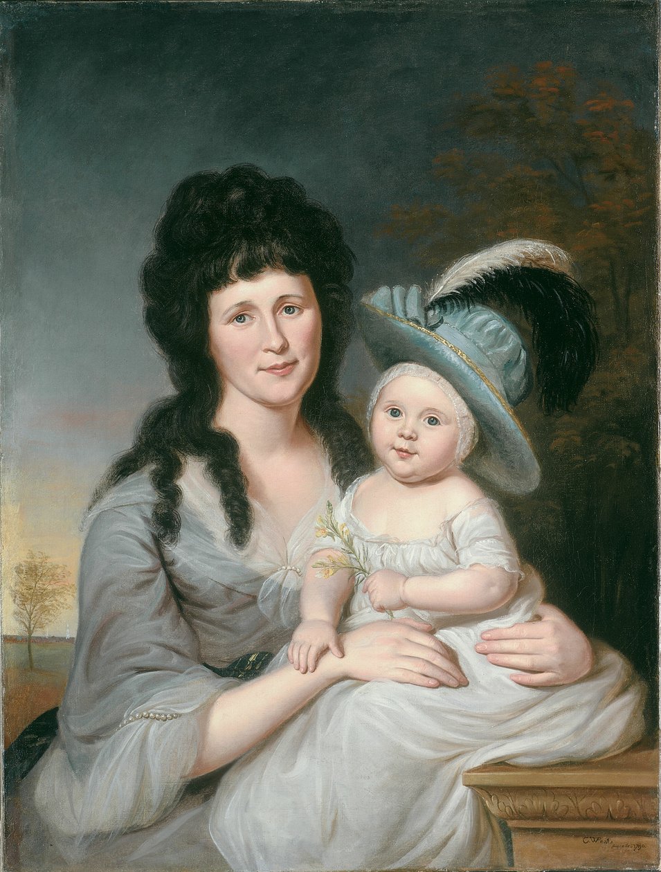 Mrs. John Nicholson (Hannah Duncan) og John Nicholson, Jr. av Charles Willson Peale