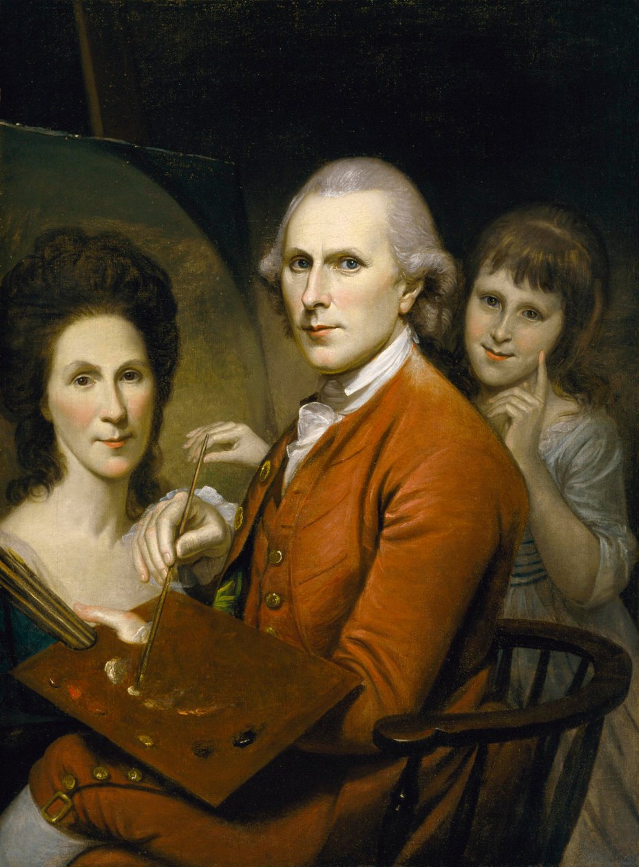 Selvportrett med Angelica Peale og Portrait of Rachel, ca. 1782-88 (olje på lerret) av Charles Willson Peale