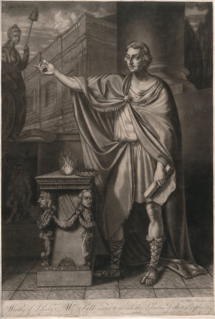 Verdig frihet, Mr. Pitt forakter å invadere andre menneskers friheter av Charles Willson Peale