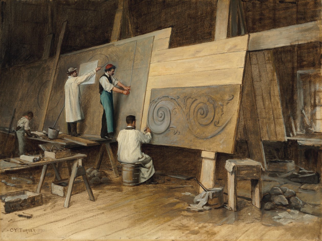 Kunstner som utfører design for verdens Columbian Exposition, Chicago, 1893, 1894 av Charles Yardley Turner