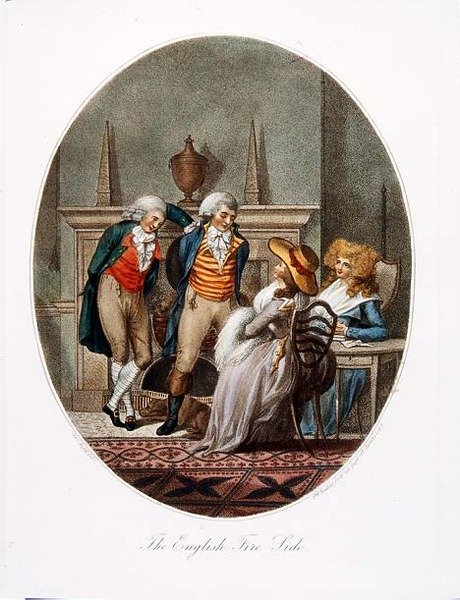 The English Fire Side, gravert av P.W. Tomkins (1760-1840) (akvatint) (se også 64847, 64848 og 64849) av Charles after Ansell