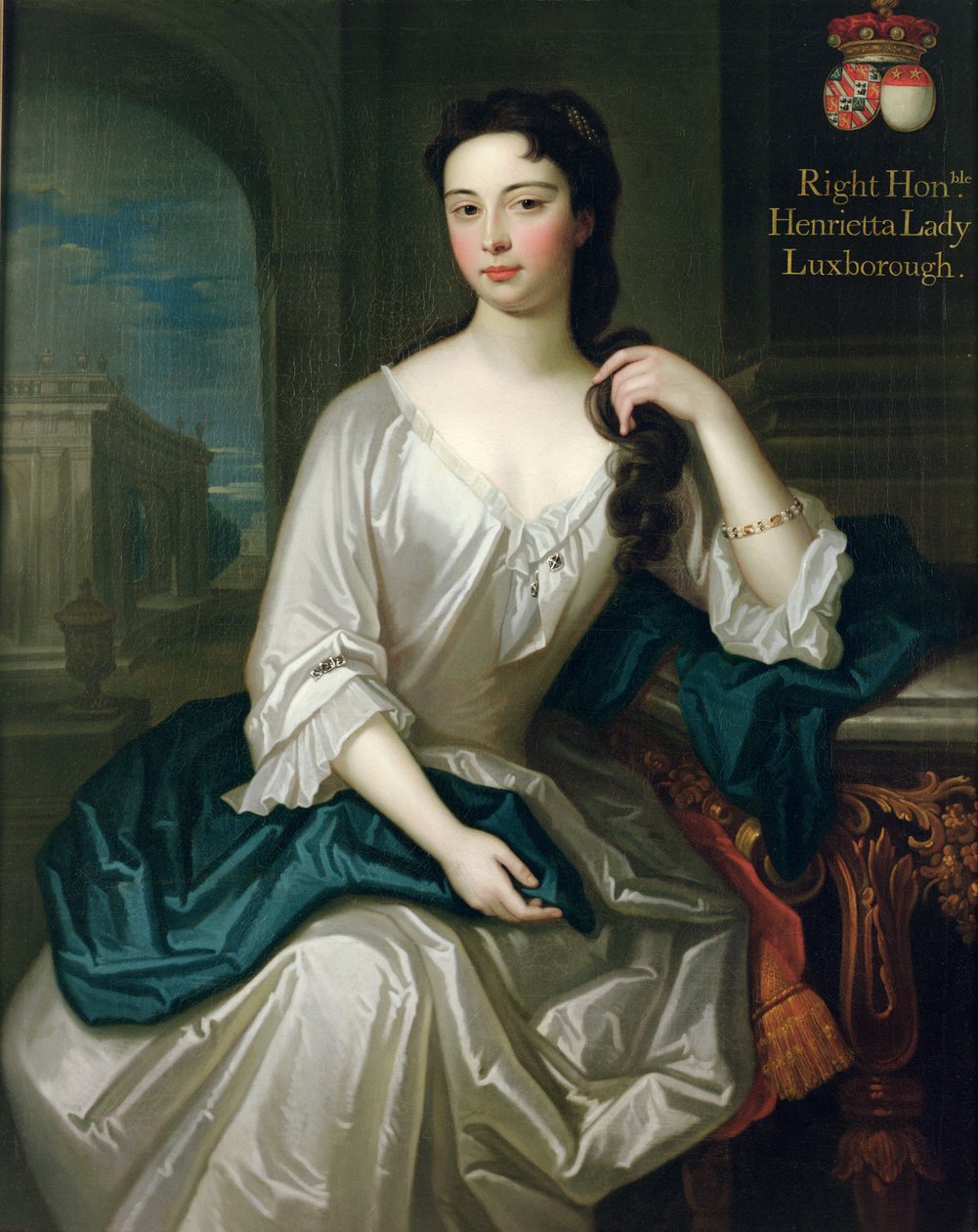 Portrett av Henrietta, datter av Henry, 1. Viscount St. John, giftet seg i 1727 med Robert Knight, opprettet Baron Luxborough av Shannon i 1745 av Charles d Agar