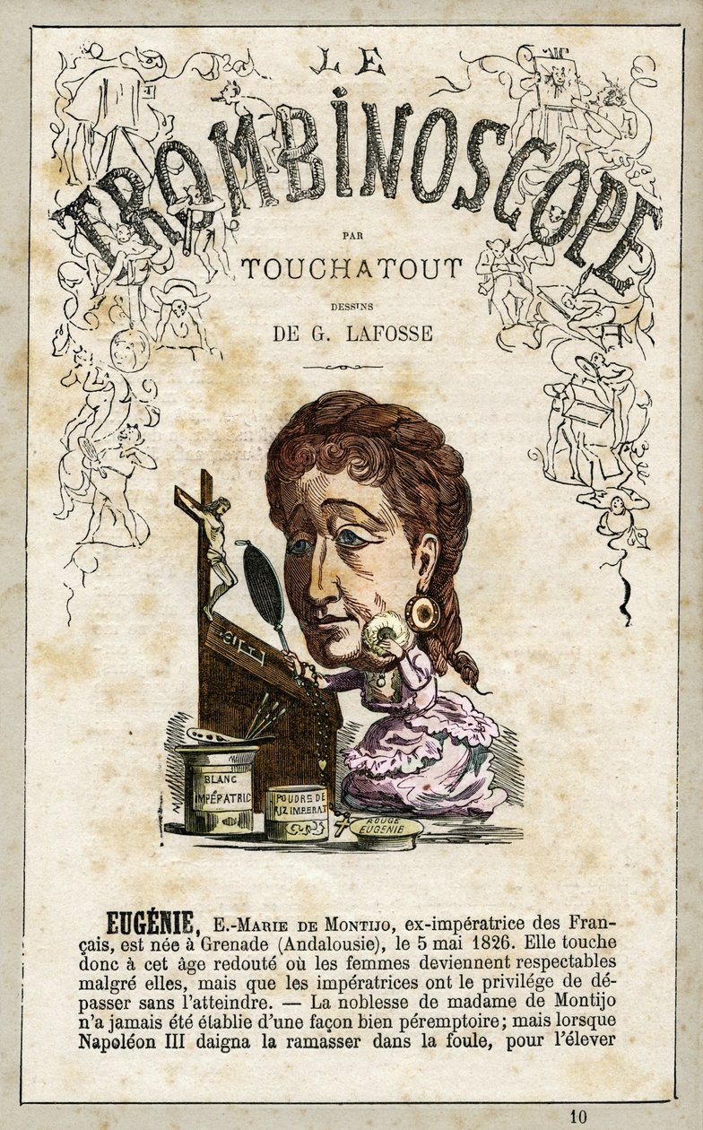 Eugenie de Montijo, forside av "Le Trombinoscope" nr. 10, 1871 av Charles de Lafosse