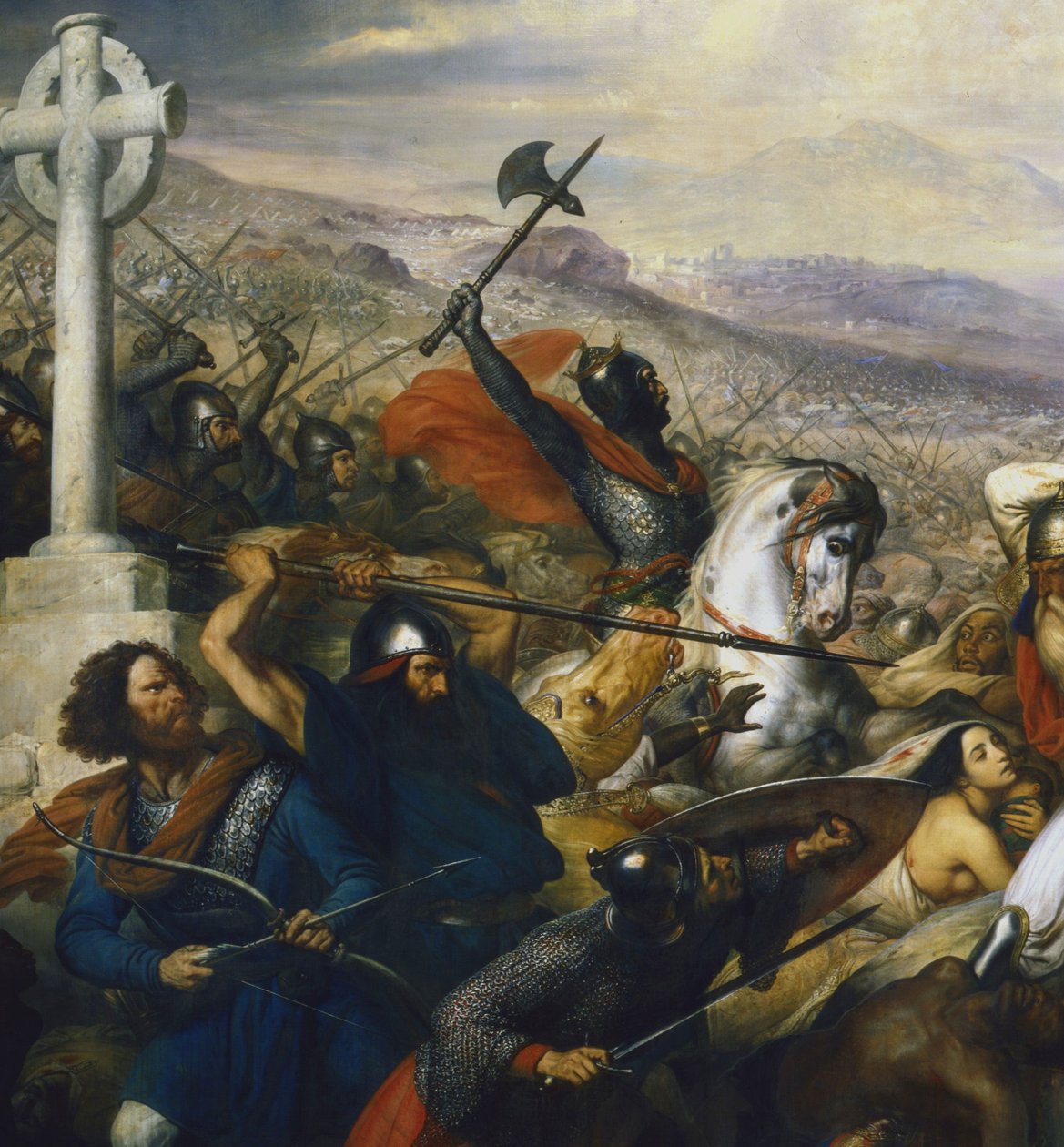 Charles Martel i slaget ved Tours (Detalj) av Charles de Steuben