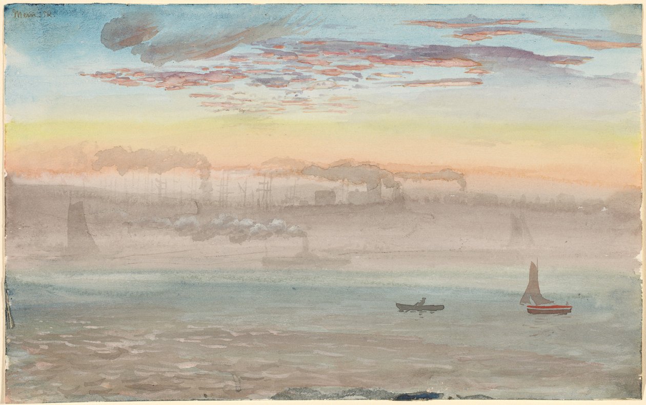 East River, soloppgang av Charles de Wolf Brownell