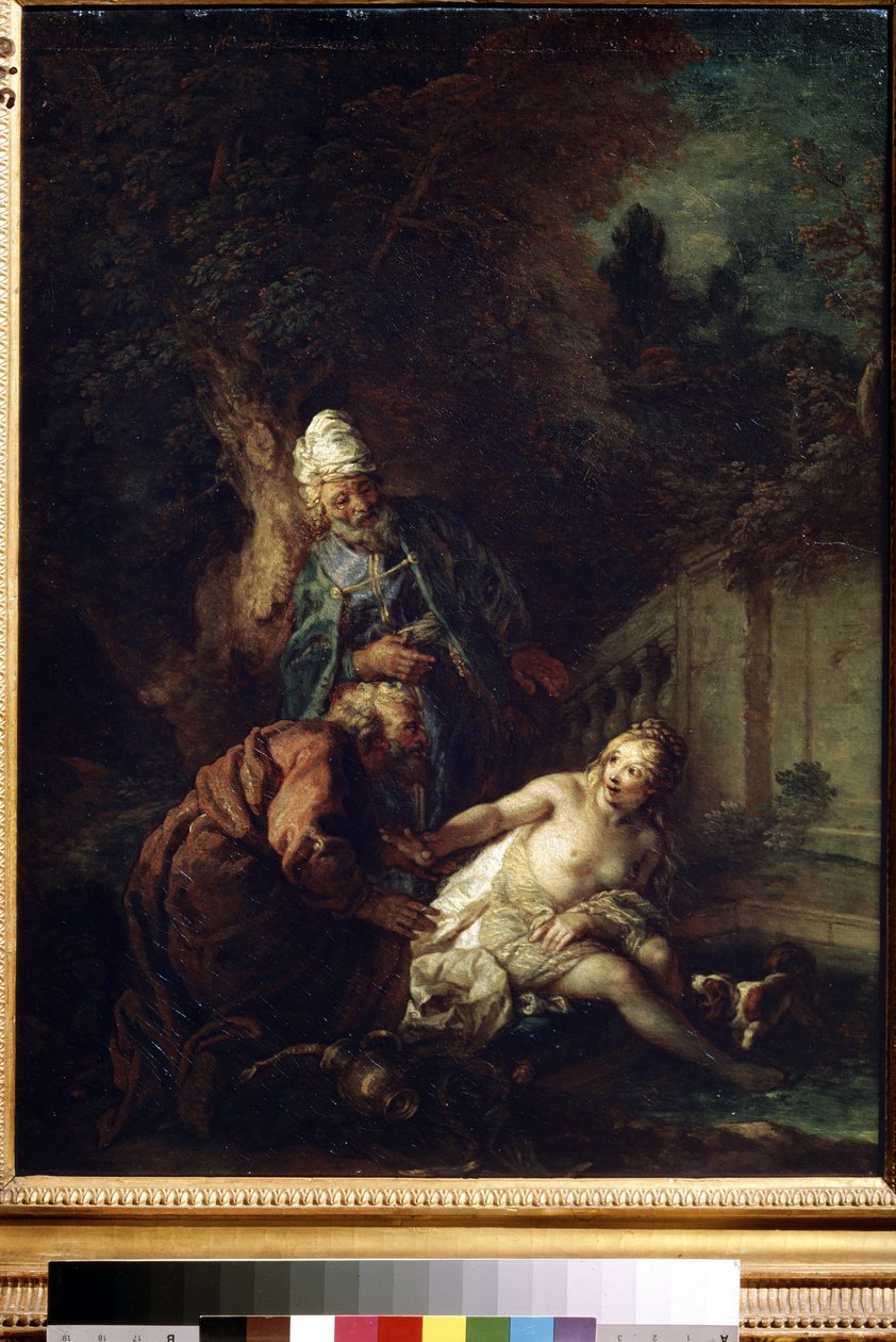 Susanna og de eldste. Maleri av Charles de La Fosse (1636-1716), etter 1700. Olje på lerret. Barokk kunst. Museum of Fine Arts, Pushkin, Moskva av Charles de la Fosse