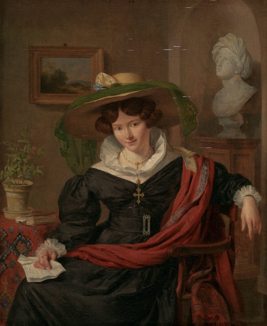 Portrett av Carolina Frederica Kerst, kone til Louis Royer Portrett av Carolina Frederica Kerst (1803-1883). Kona til Louis Royer av Charles van Beveren