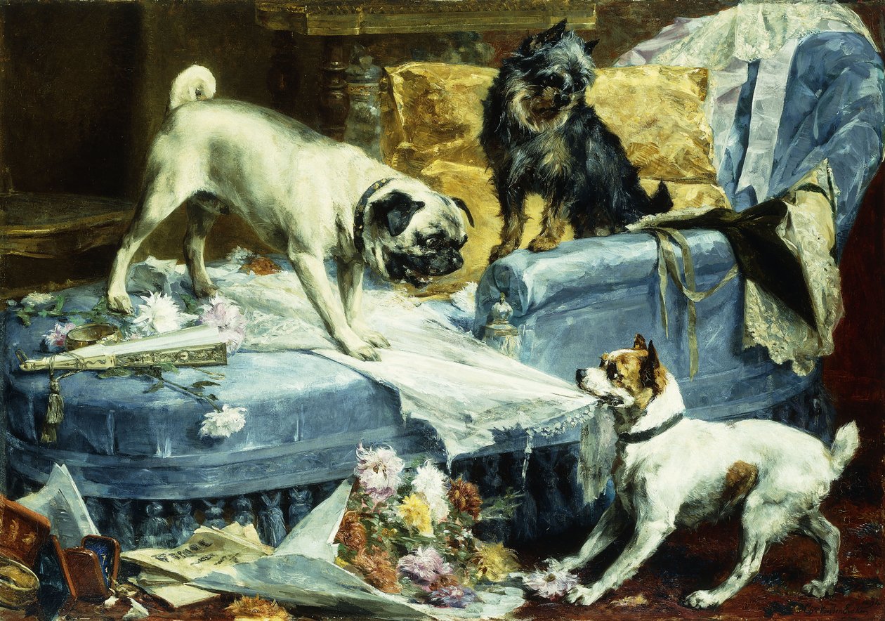 Playing Havoc, 1894 av Charles van den Eycken