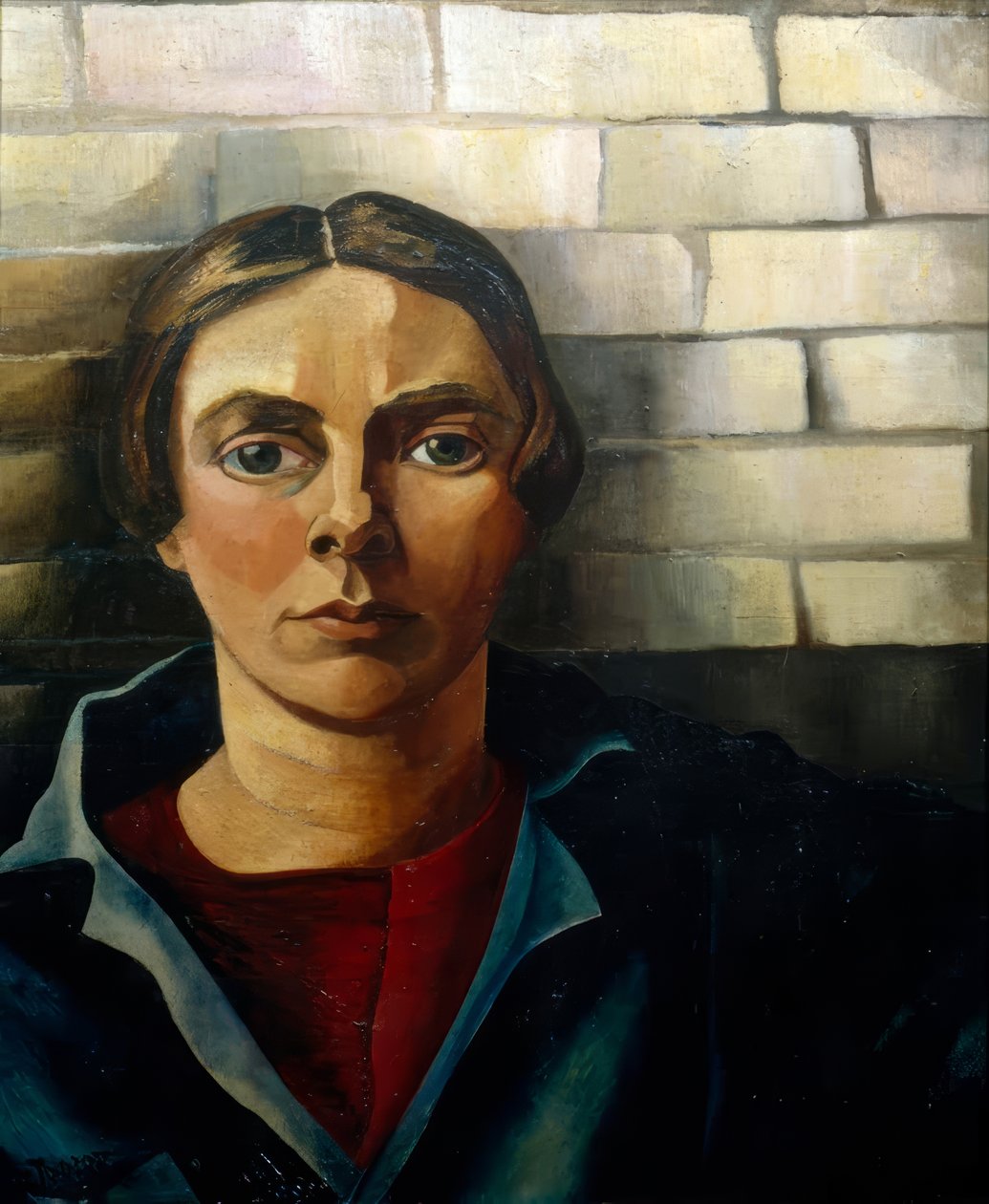Selvportrett foran en vegg av Charley Toorop