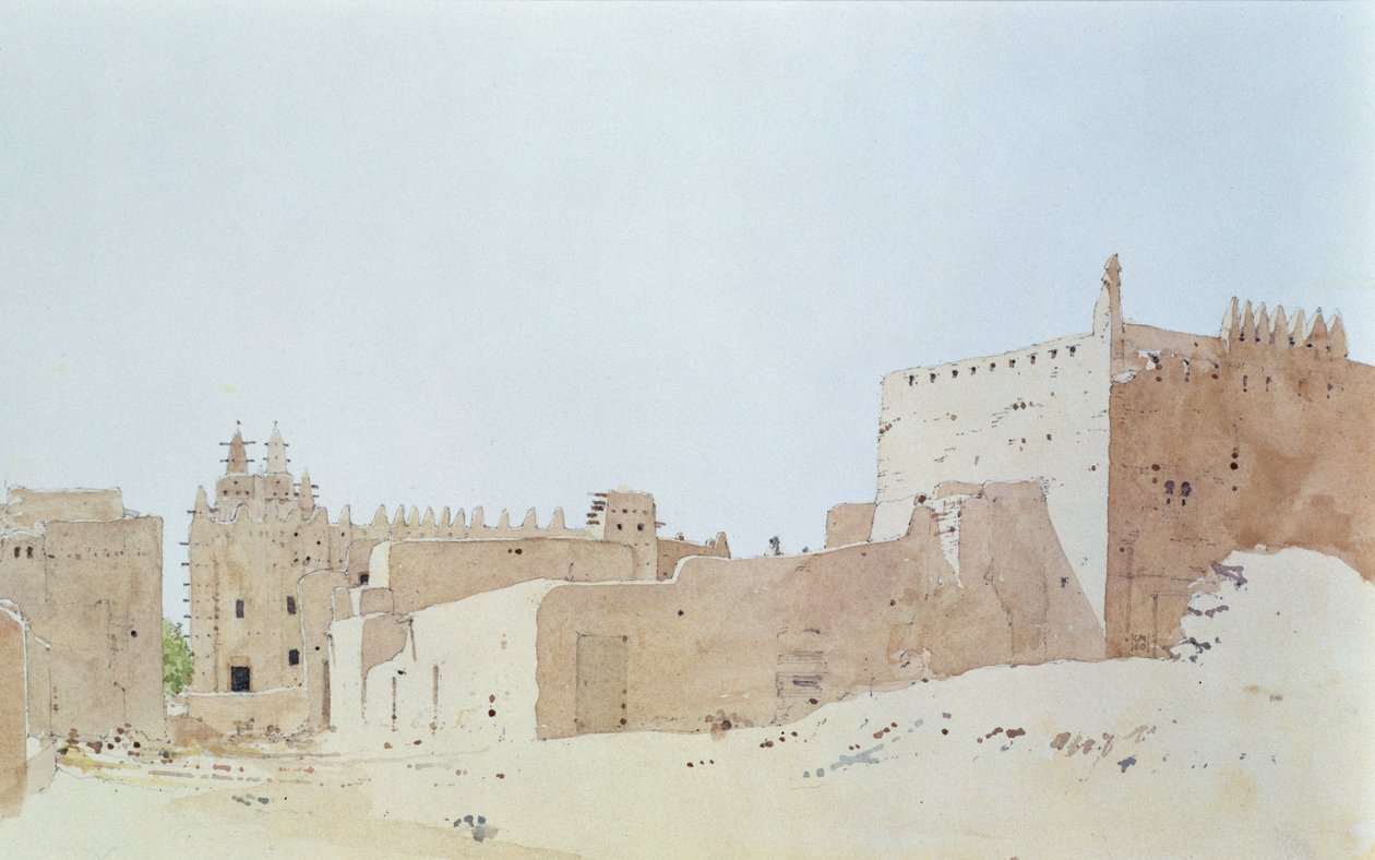 Djenne (Mali) Grande Mosquee, mandag 2000 av Charlie Millar
