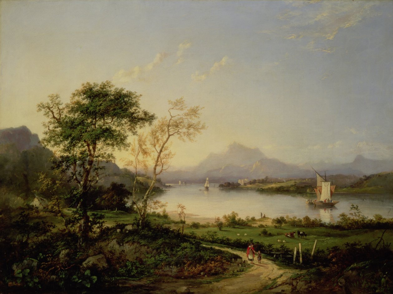 En utsikt fra Elcho Castle, med utsikt mot Ben Lawers av Charlotte Nasmyth