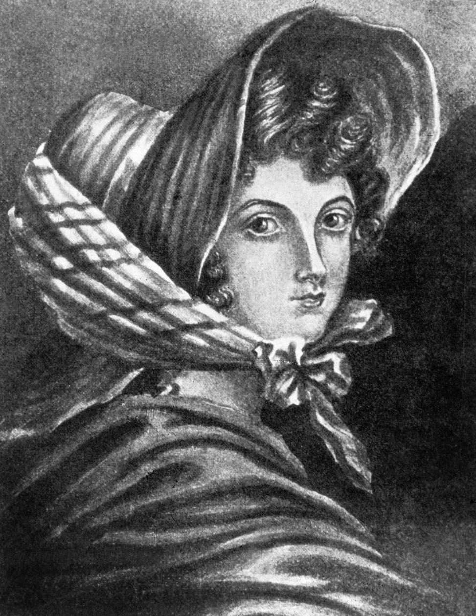 Emily Bronte (engraving) av Charlotte (after) Bronte