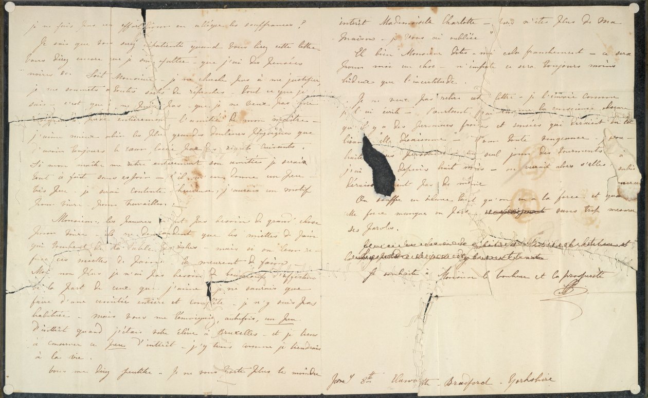 Brev fra Charlotte Bronte til prof. Constantin Heger av Charlotte Bronte
