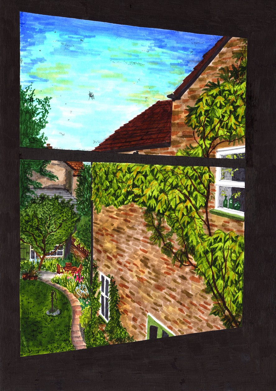 A View through my Window, 2020 (penselpenner på papir) av Charlotte Orr