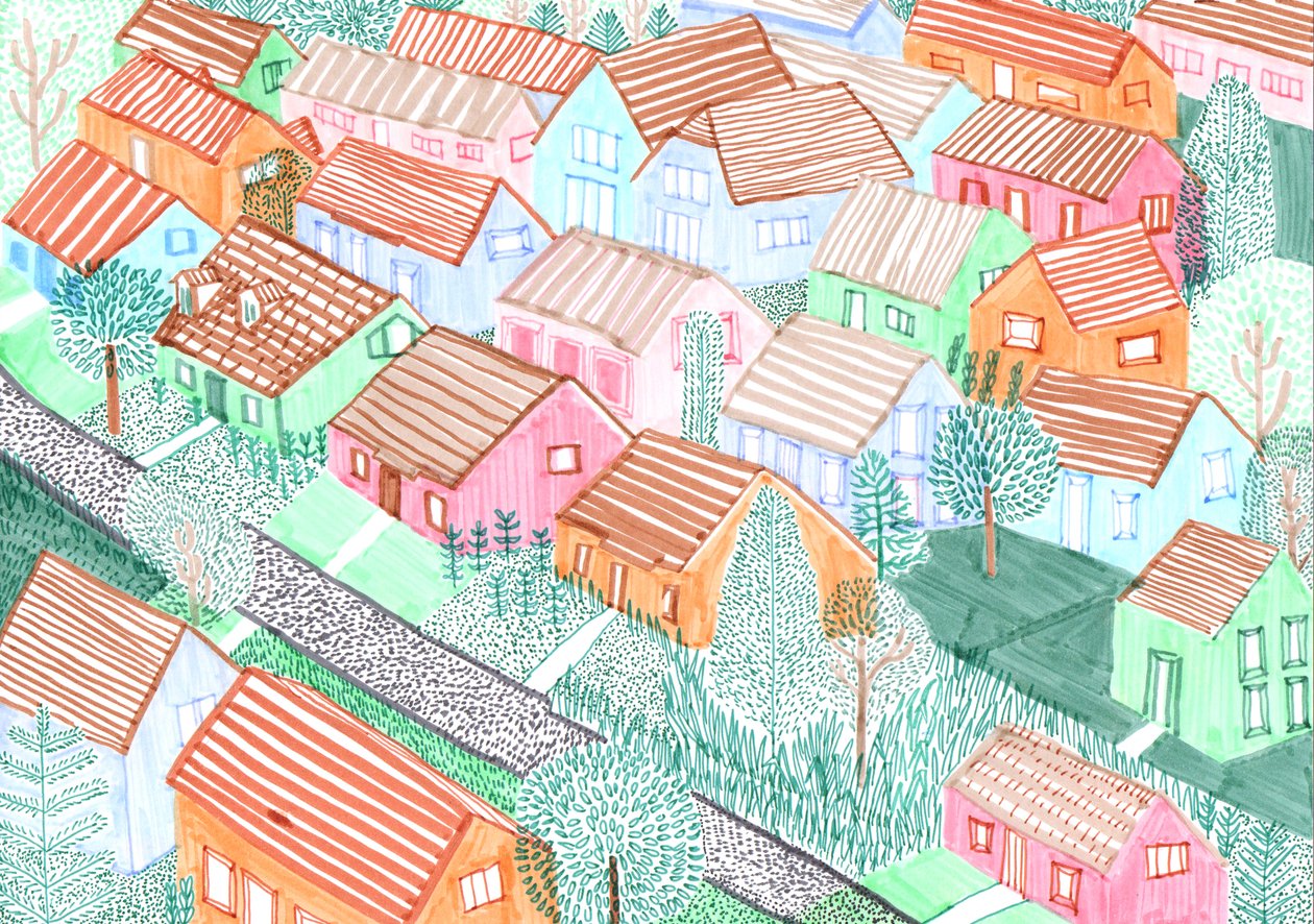 Althohenschönhausen, 2017 (penselpenner) av Charlotte Orr