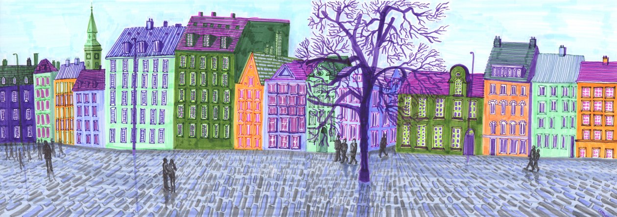 København, 2017 (penselpenner) av Charlotte Orr