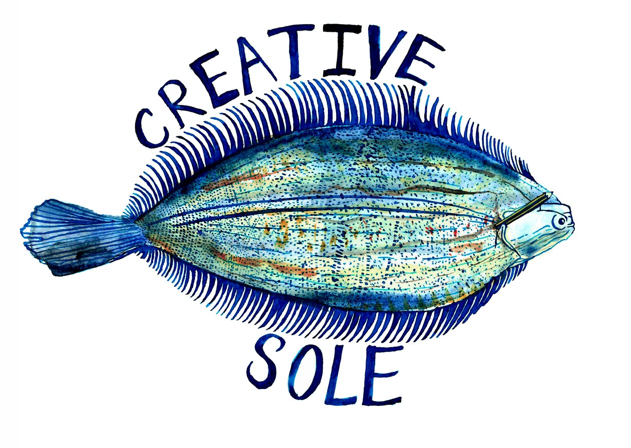 Creative Sole, 2019 (penn, blekk og akvarell) av Charlotte Orr