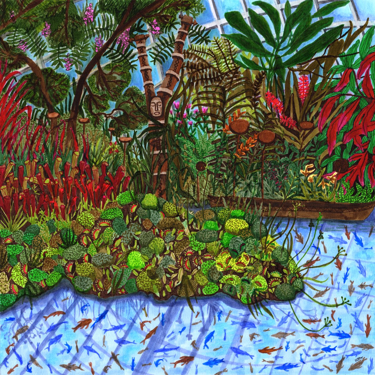 Gardens by the Bay, 2020 (penselpenner) av Charlotte Orr