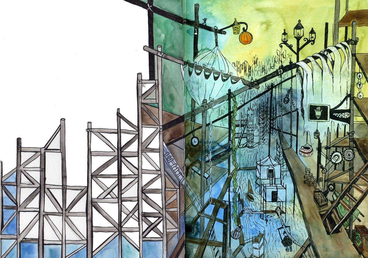 Invisible Cities, 2011 (akvarell og blekk) av Charlotte Orr