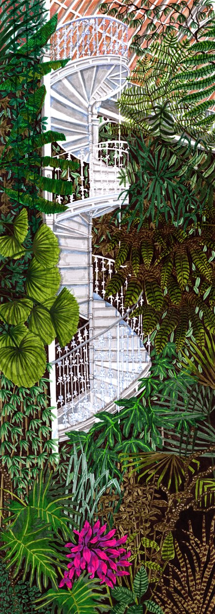 Kew Gardens #2, 2020 (penselpenner på papir) av Charlotte Orr