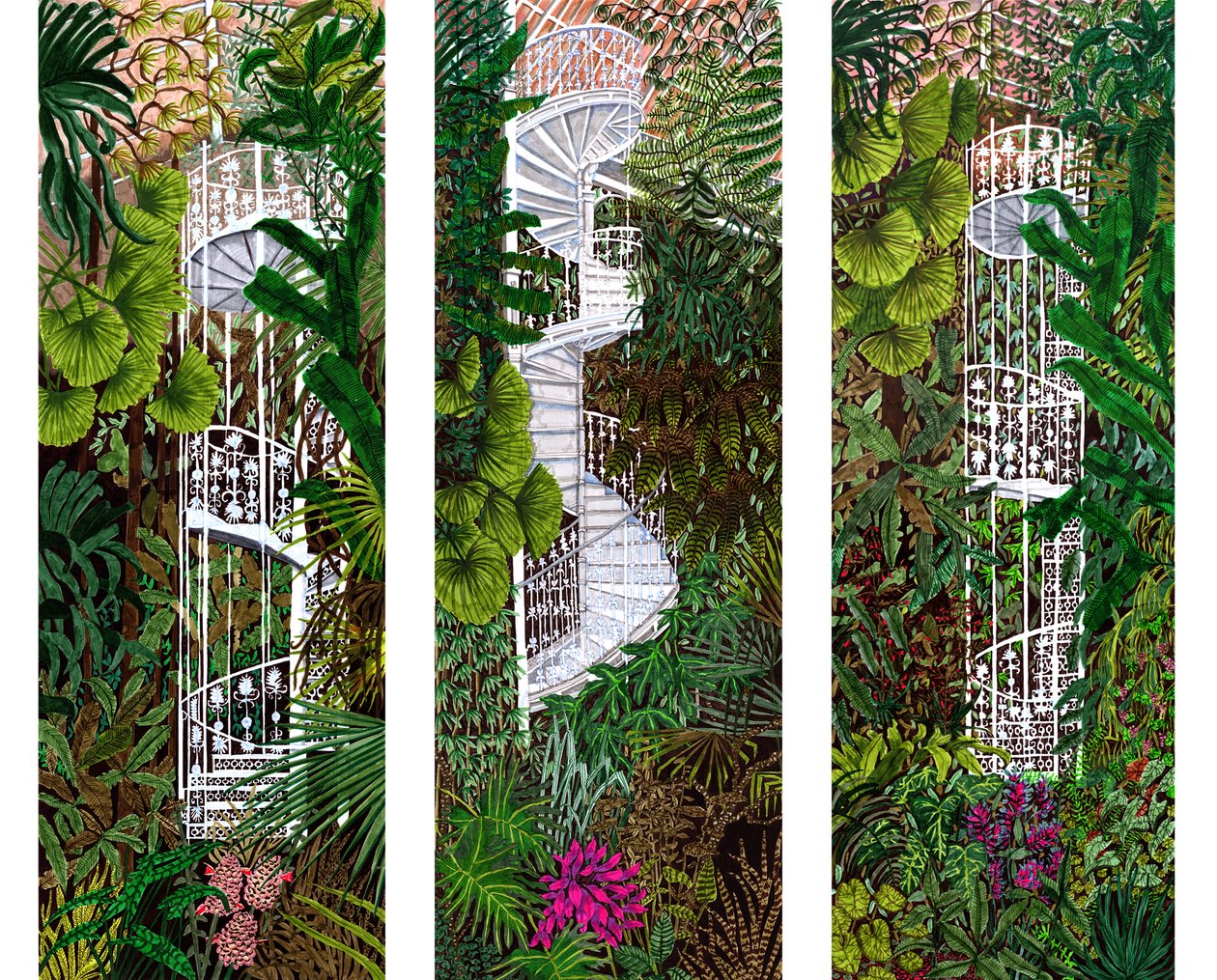 Kew Gardens-samling, 2020 (penselpenner på papir) av Charlotte Orr