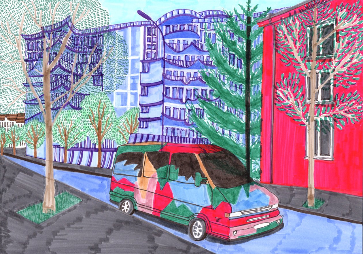 Koloniestraße, bryllup, 2017 (penselpenner) av Charlotte Orr