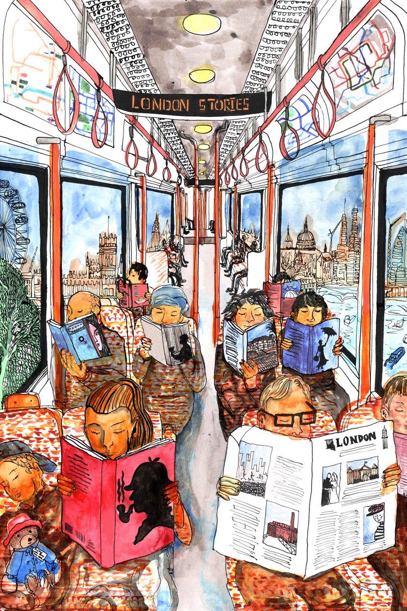 London Stories, 2018 (blekk og akvarell) av Charlotte Orr
