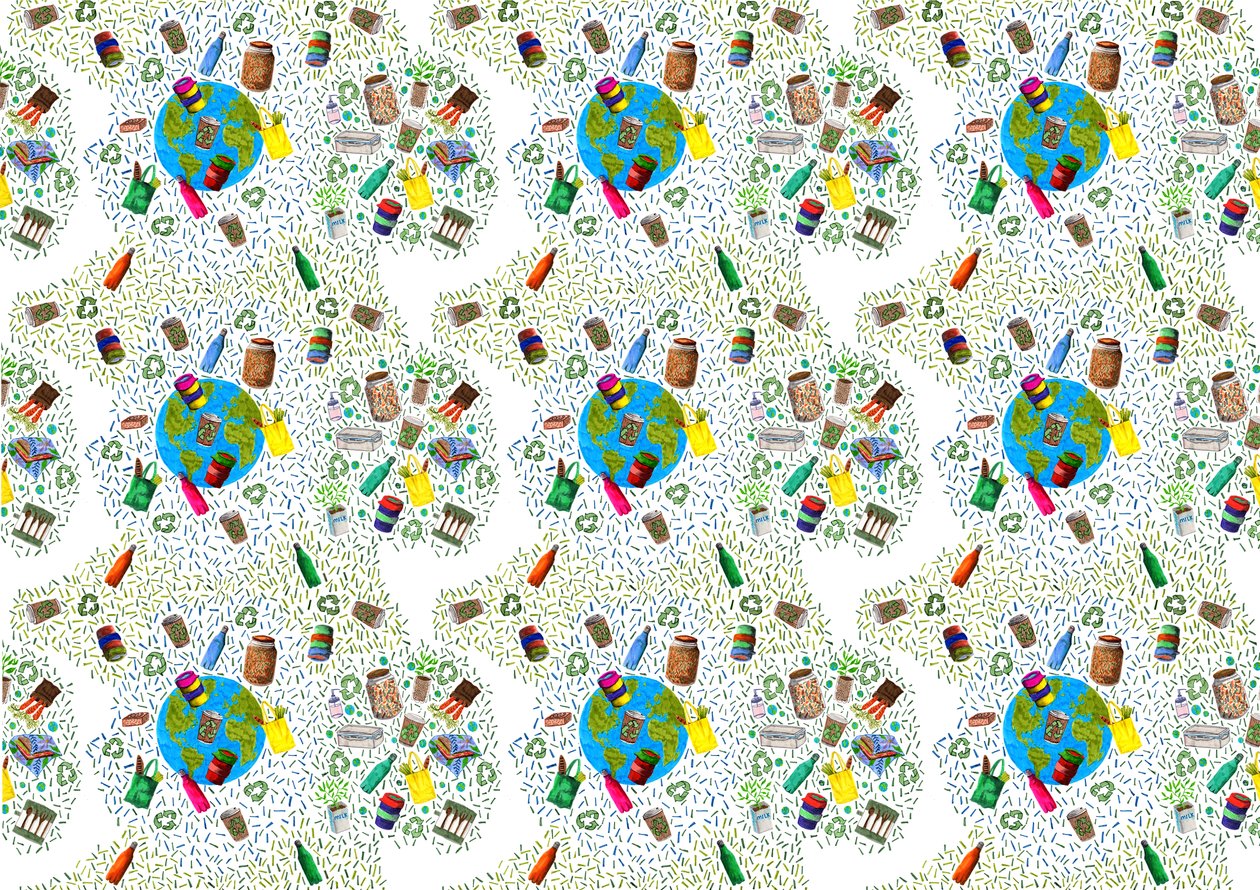 Recycling Bin Design, 2020 (penselpenner og digital) av Charlotte Orr