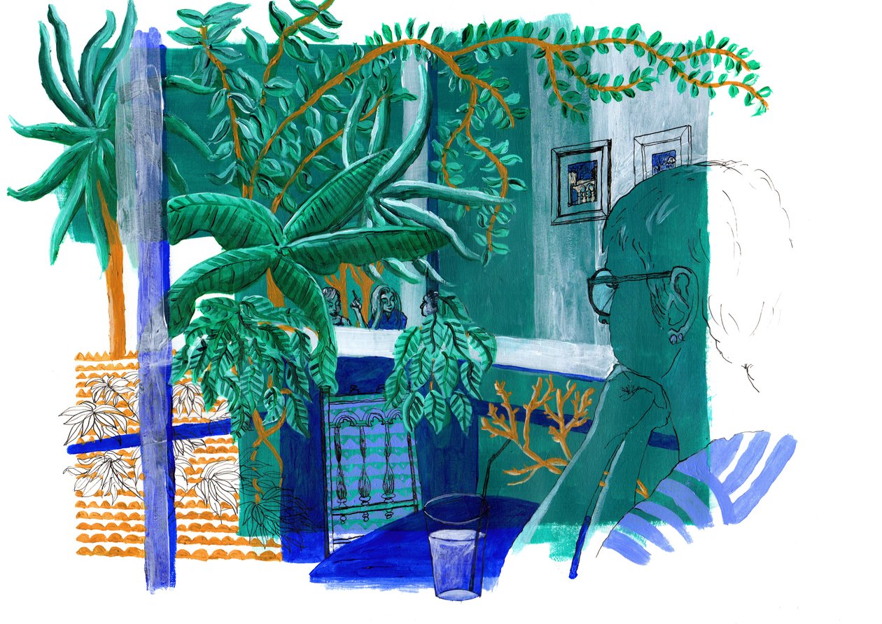 Selvportrett, 2015 akryl av Charlotte Orr