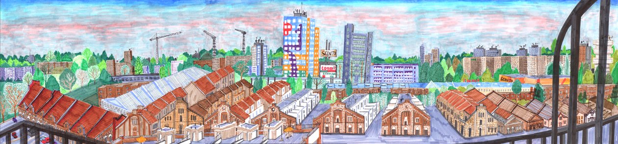 Storkower straße, 2017 (penselpenner av Charlotte Orr