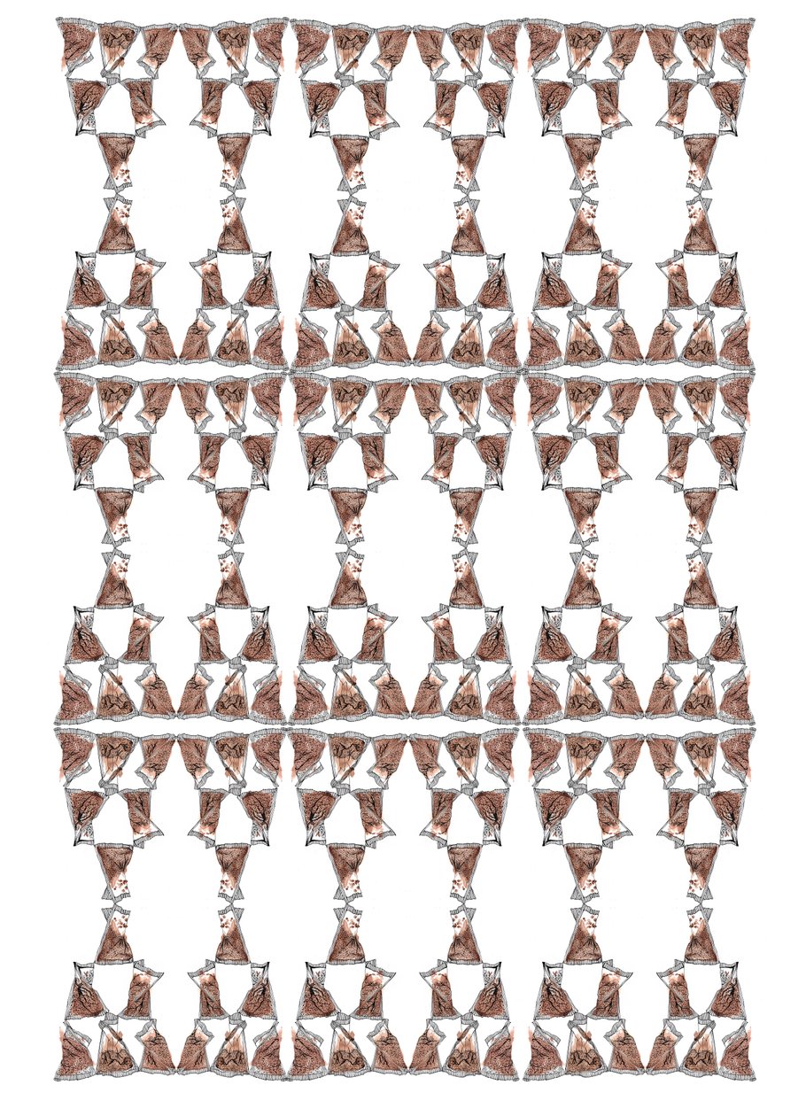 Teemballasjedesign, 2018 (blekk og akvarell) av Charlotte Orr