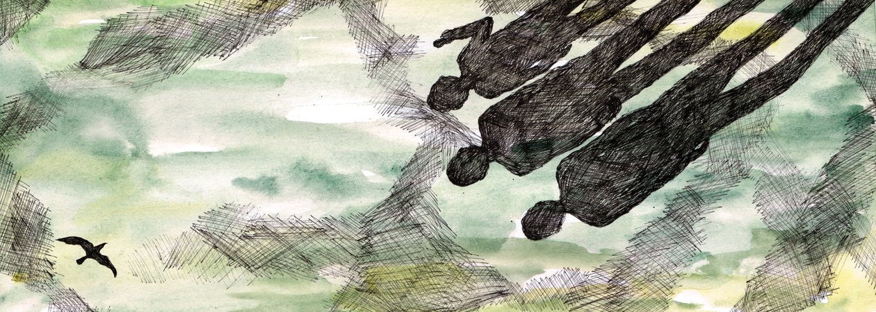 The Seagulls Tale, 2020 (penn og akvarell) av Charlotte Orr