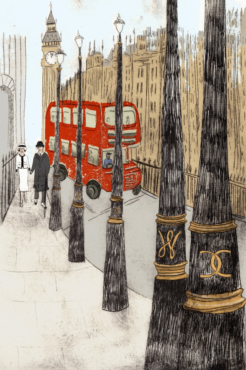 Westminster Love, 2014 (tørrpunkt-etsing og digital) av Charlotte Orr
