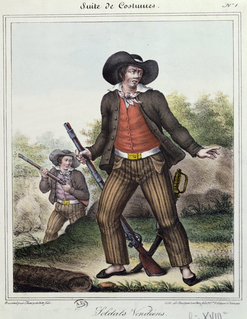 Soldiers of the Vendee på tidspunktet for den franske revolusjonen, ca. 1845 av Charpentier
