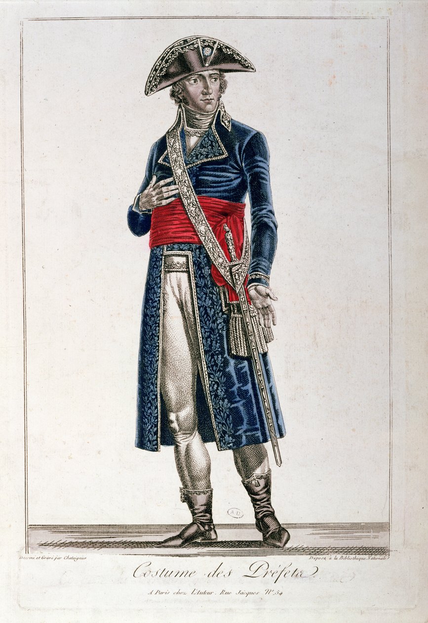 Kostyme til en prefekt i perioden til konsulatet (1799-1804) i Den første republikk, ca. 1800 (se også 217238) av Chataignier