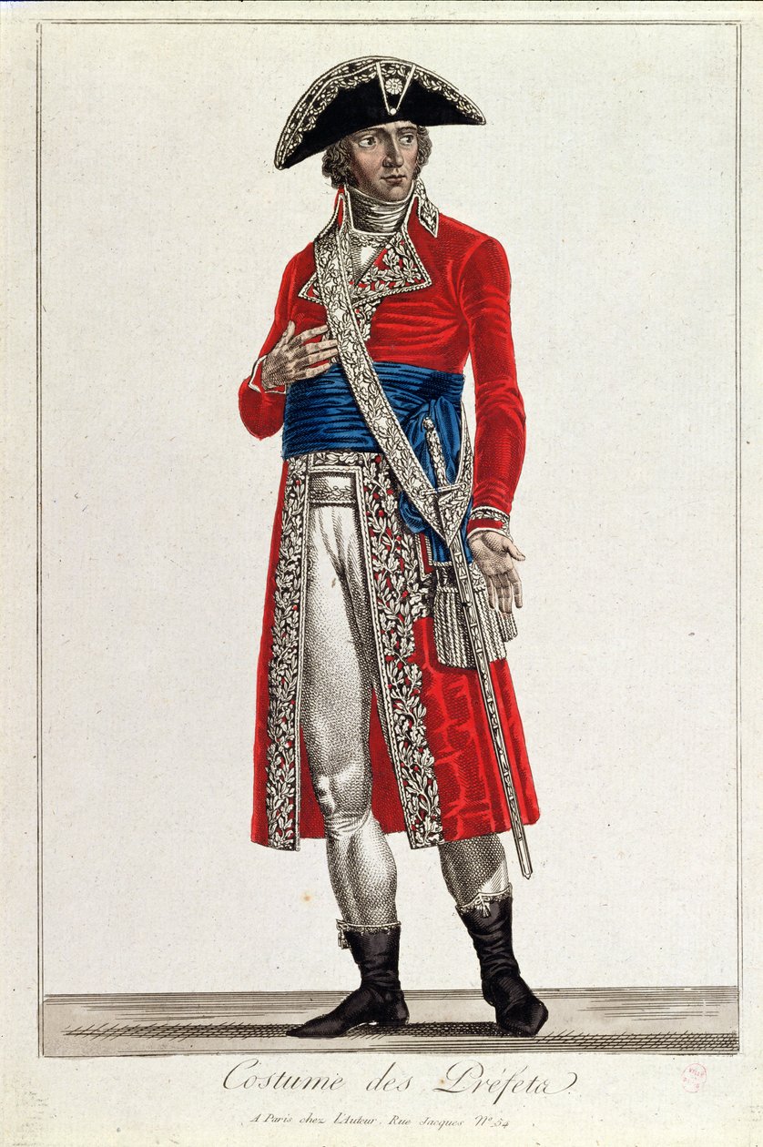 Kostyme til en prefekt i perioden til konsulatet (1799-1804) i Den første republikk, ca. 1800 (se også 168825) av Chataignier