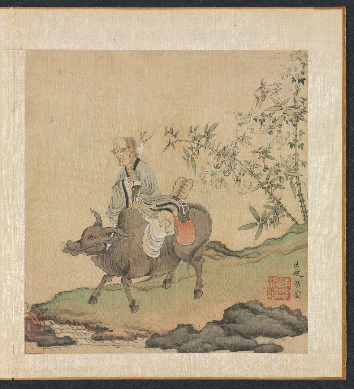 Malerier etter eldgamle mestere: Laozi Riding an Ox av Chen Hongshou