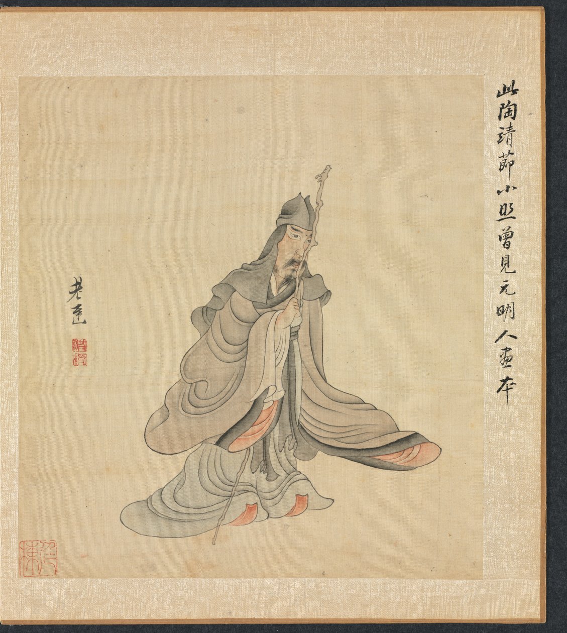 Malerier etter eldgamle mestere: Portrett av Tao Yuanming, 1598-1652. av Chen Hongshou