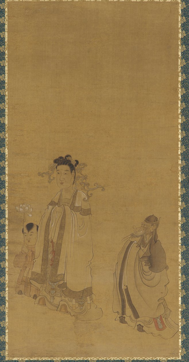 Dragekongen som ærer Buddha, Ming-dynastiet, tidlig på midten av 1600-tallet. av Chen Hongshou