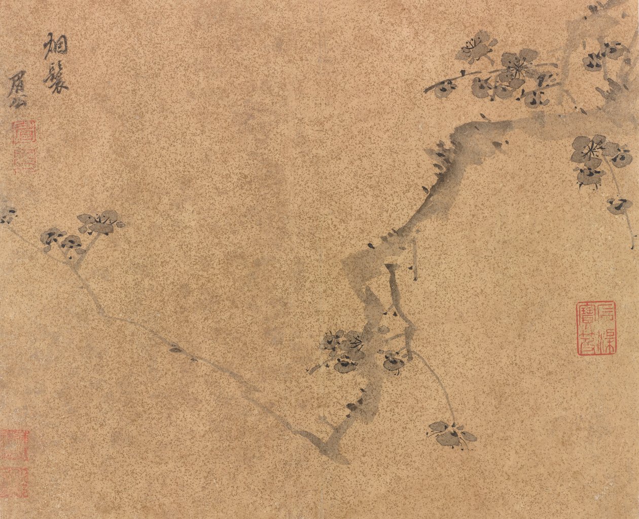 A Plum Branch, Ming-dynastiet, ca.1580-1639. av Chen Jiru