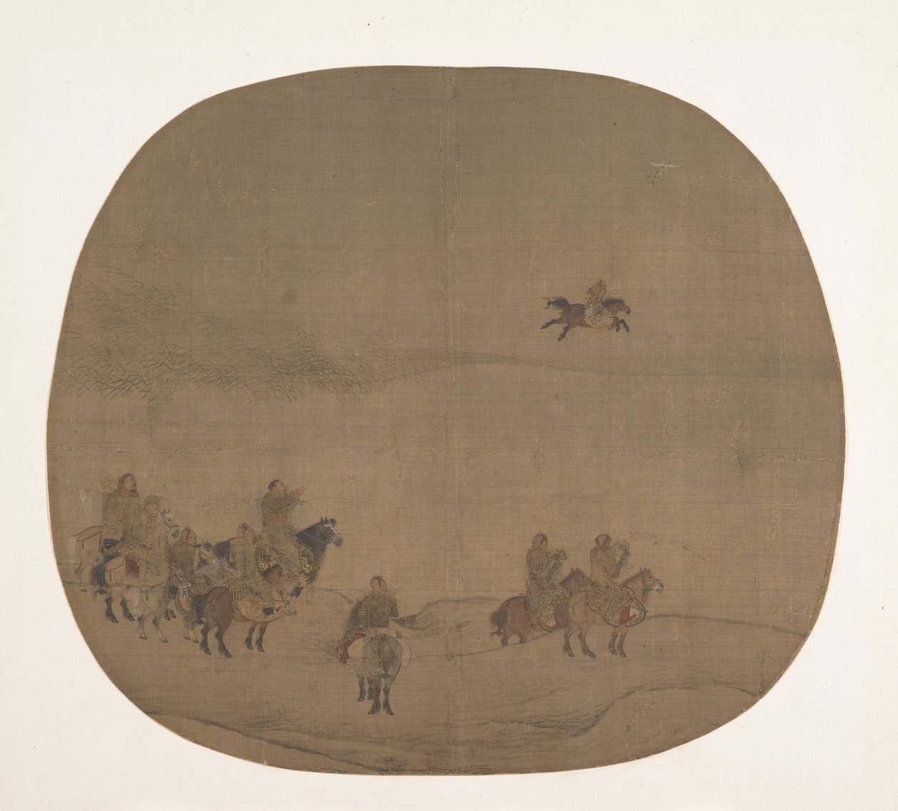 Nomader på jakt med falker, tidlig på 1200-tallet. av Chen Juzhong