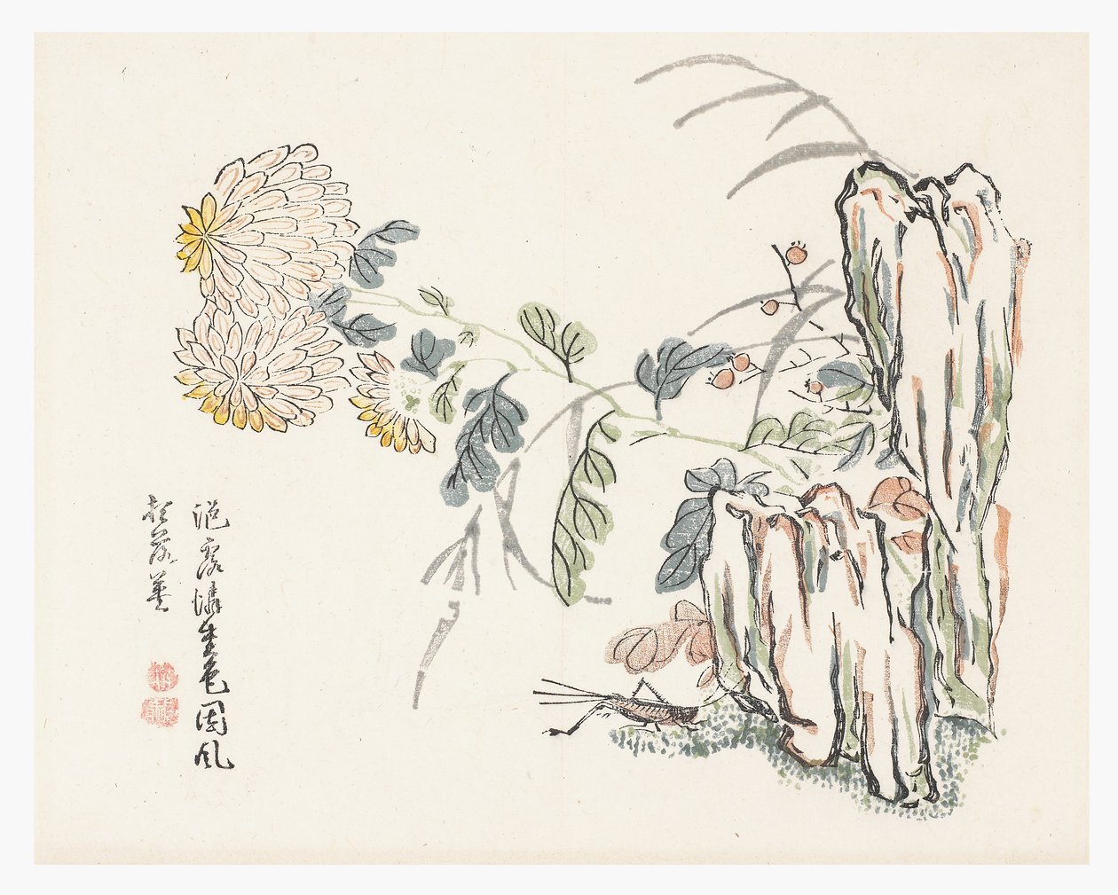 Krysantemum, sennepsfrø hagehåndbok av Cheng An (after)