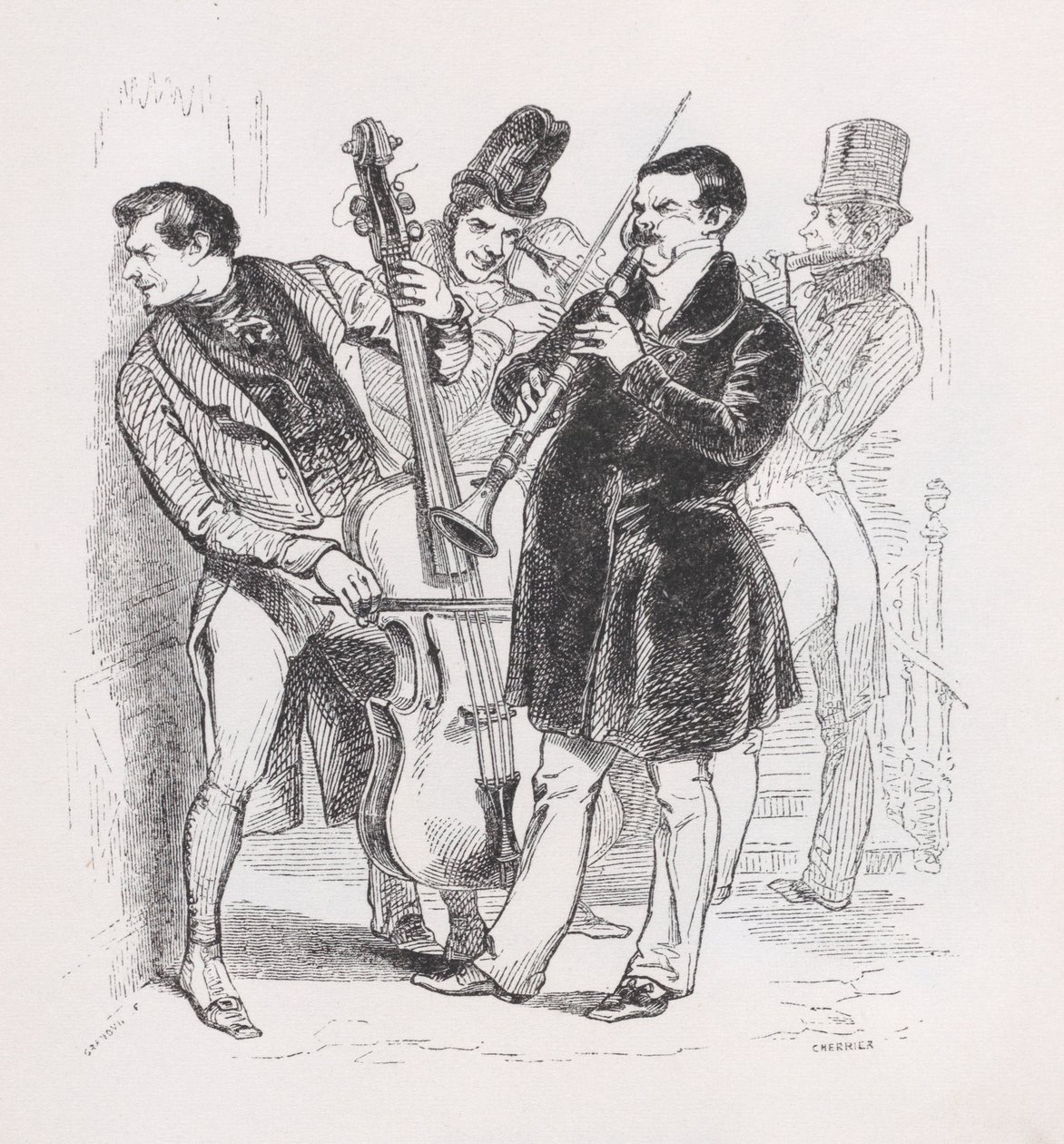 Bryllupsnatten fra The Complete Works of Béranger, 1836. av Cherrier