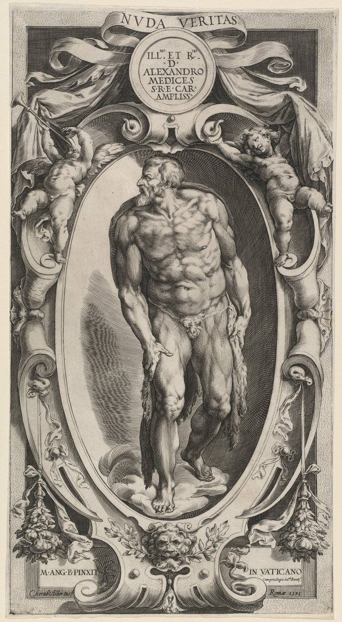 Døperen Johannes av Cherubino Alberti after Michelangelo