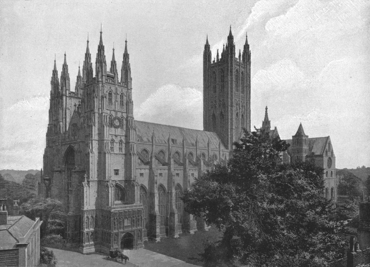 Canterbury katedral, ca 1900 av Chester Vaughan